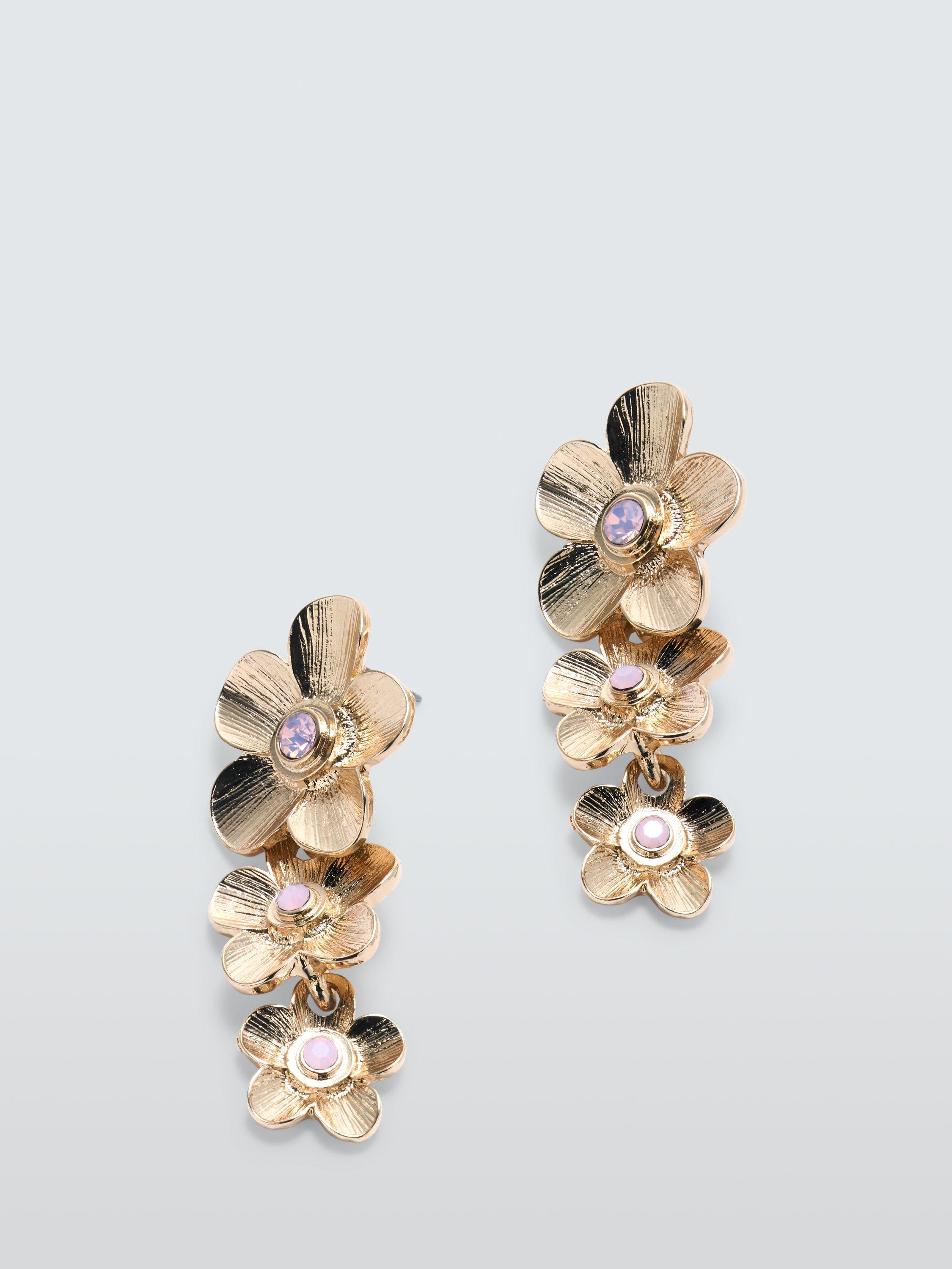 John Lewis Flower Drop Earrings, Gold