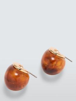 John Lewis Amber Effect Stud Earrings, Gold, Gold
