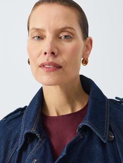 John Lewis Amber Effect Stud Earrings, Gold - view 2, Gold
