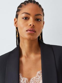 John Lewis Polished Twist Effect Drop Earrings, Gold - view 2, Gold