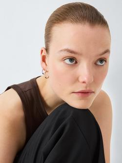 John Lewis Classic Hoop Earrings Set, Pack of 3, Silver - view 2, Silver