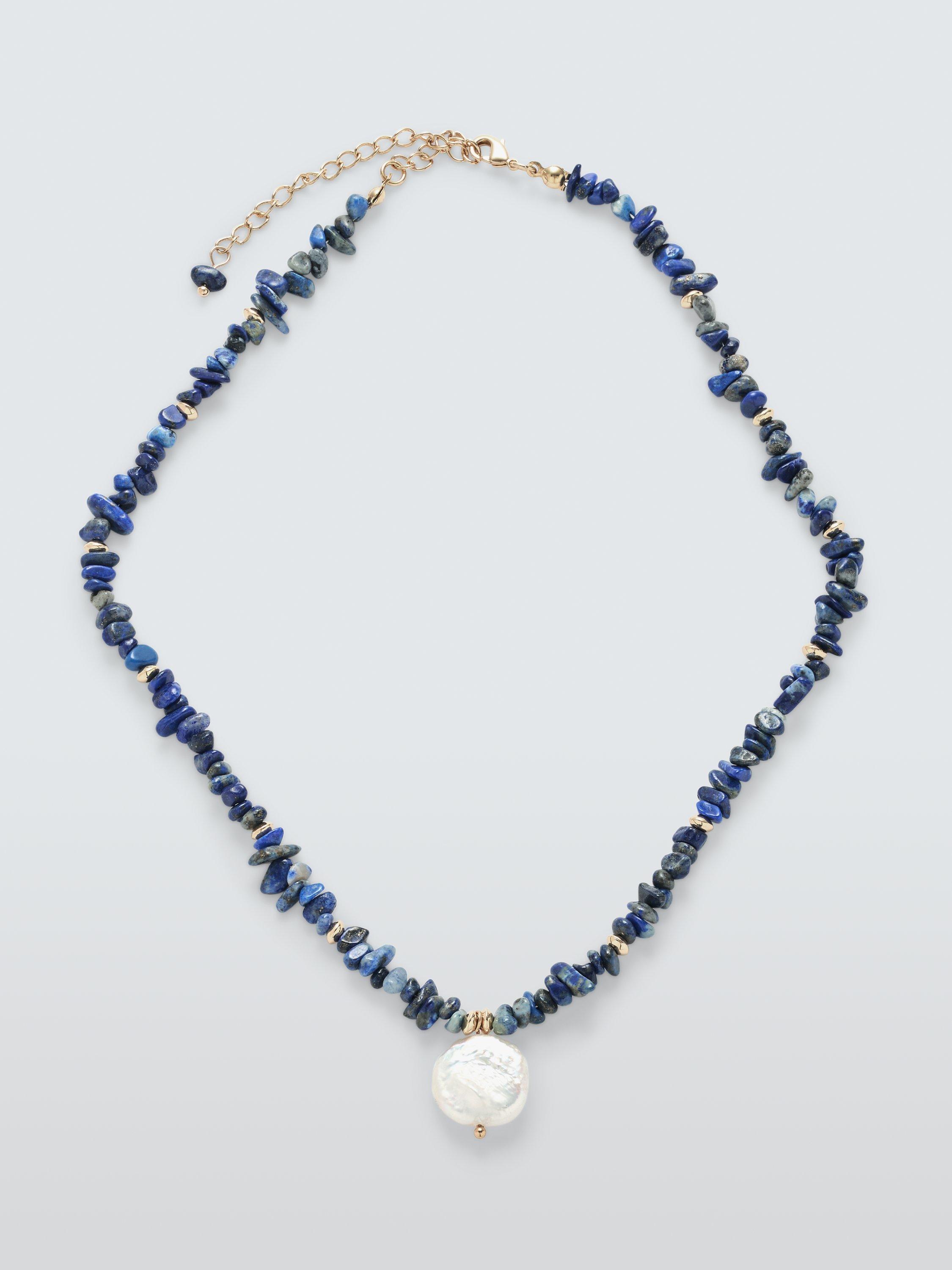 John Lewis Pearl and Blue Quartz Necklace