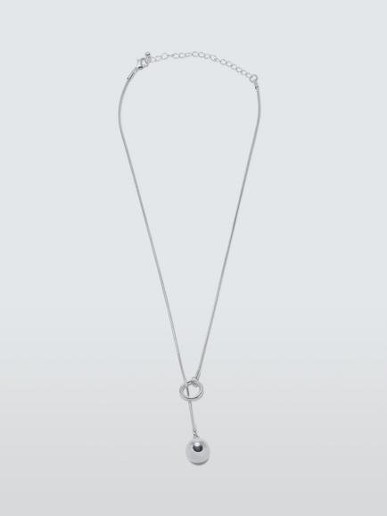 John Lewis Sphere Drop Lariat Necklace, Silver