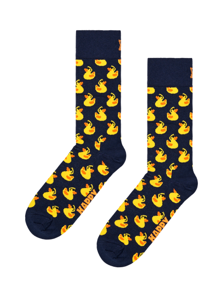 Happy Socks Rubber Duck Socks, One Size, Navy/Yellow, Navy/Yellow