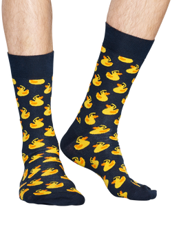 Happy Socks Rubber Duck Socks, One Size, Navy/Yellow - view 2, Navy/Yellow