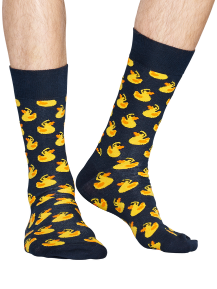 Happy Socks Rubber Duck Socks, One Size, Navy/Yellow - view 2, Navy/Yellow