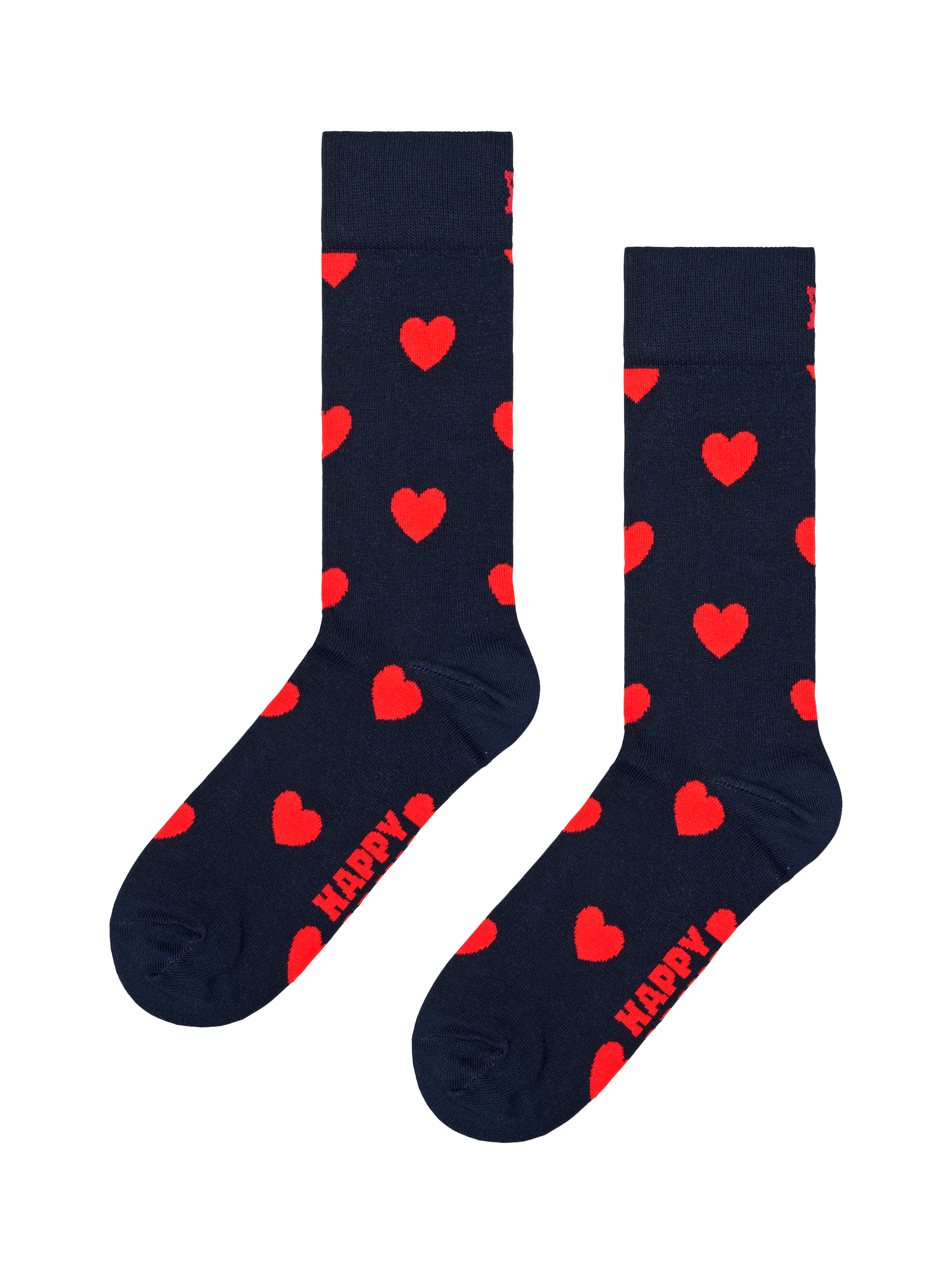 Product image 1 of 1, which shows Happy Socks Heart Socks, One Size, Navy/Red