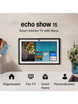 Amazon Echo Show 15 (2nd Gen) Smart Speaker with 15.6" Full HD Screen & Alexa Voice Recognition & Control with Alexa Voice Remote, White - view 2, White