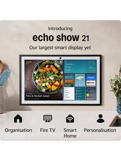 Amazon Echo Show 21 Smart Speaker with 21.5” Full HD Screen & Alexa Voice Recognition & Control with Alexa Voice Remote, White - view 2, White