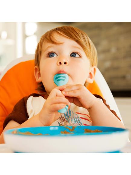 Munchkin Gentle Dip Multistage Weaning Spoon, Pack of 3 - view 2, Blue/ Green