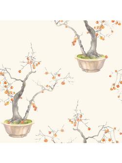 Cole & Son Kaki Persimmon Wallpaper, Ivory/ Bergamot
