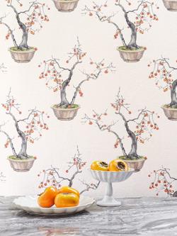 Cole & Son Kaki Persimmon Wallpaper - view 2, Ivory/ Bergamot
