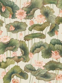 Cole & Son Lily Lotus Wallpaper, Orange/ Olive