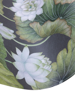 Cole & Son Lily Lotus Wallpaper - view 2, White On Charcoal