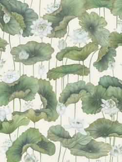 Cole & Son Lily Lotus Wallpaper, White On Cream