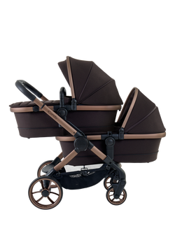 iCandy Peach 7 Twin Pushchair and Carrycot with Cocoon i-Size Car Seats and Bases Bundle, Pecan - view 2, Pecan