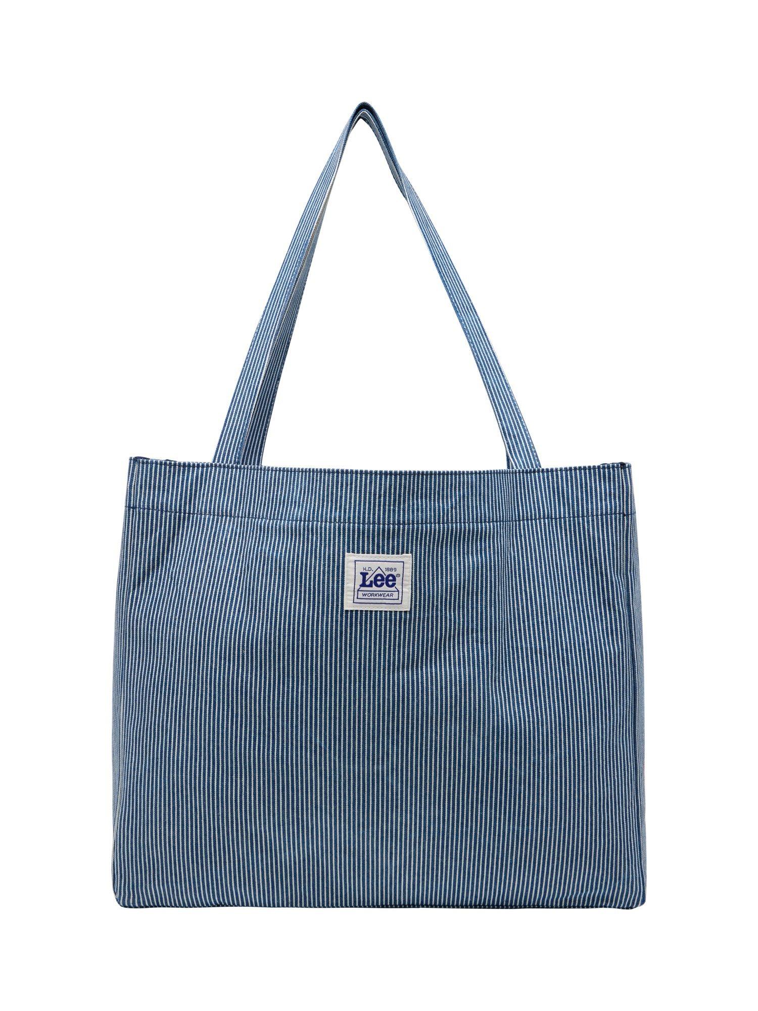 Lee Striped Denim Beach Bag, Blue