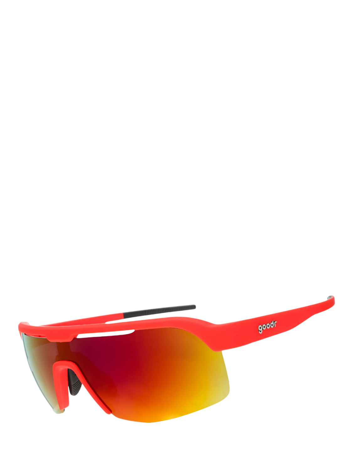 Product image 2 of 6, which shows goodr Dante's Shin Splint Inferno Sunglasses, Red