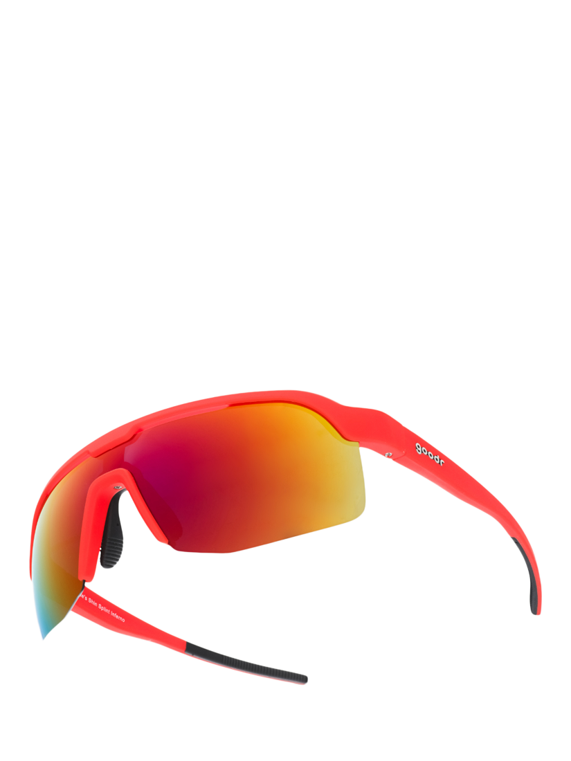 Product image 3 of 6, which shows goodr Dante's Shin Splint Inferno Sunglasses, Red
