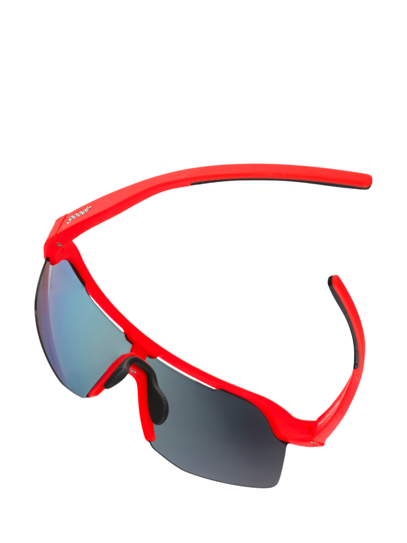 Product image 5 of 6, which shows goodr Dante's Shin Splint Inferno Sunglasses, Red