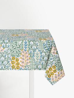John Lewis Alva Oilcloth Tablecloth Fabric, Teal, Teal