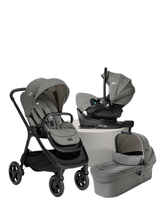 Joie Baby Finiti Pushchair, Ramble XL Carrycot, i-Level Pro Car Seat and i-Base Encore Bundle, Evergreen