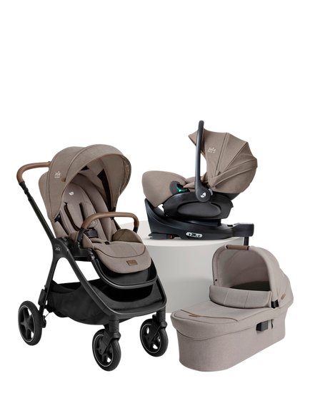 Joie Baby Finiti Pushchair, Ramble XL Carrycot, i-Level Pro Car Seat and i-Base Encore Bundle, Evergreen, Maple