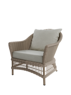 Laura Ashley Carrdale Woven Rattan Garden Lounge Chair, Barley, Barley