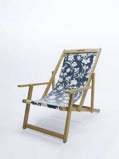 Laura Ashley Salcey Deckchair & Rye Sling, FSC-Certified (Teak Wood), Midnight