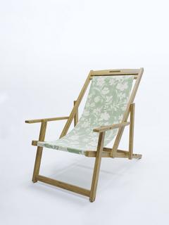 Laura Ashley Salcey Deckchair & Rye Sling, FSC-Certified (Teak Wood), Sage
