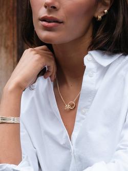 Tutti Textured Interlocking Pendant Necklace, Gold - view 2, Gold