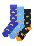 Happy Socks Lite Food Socks, Pack of 3, Blue/Multi