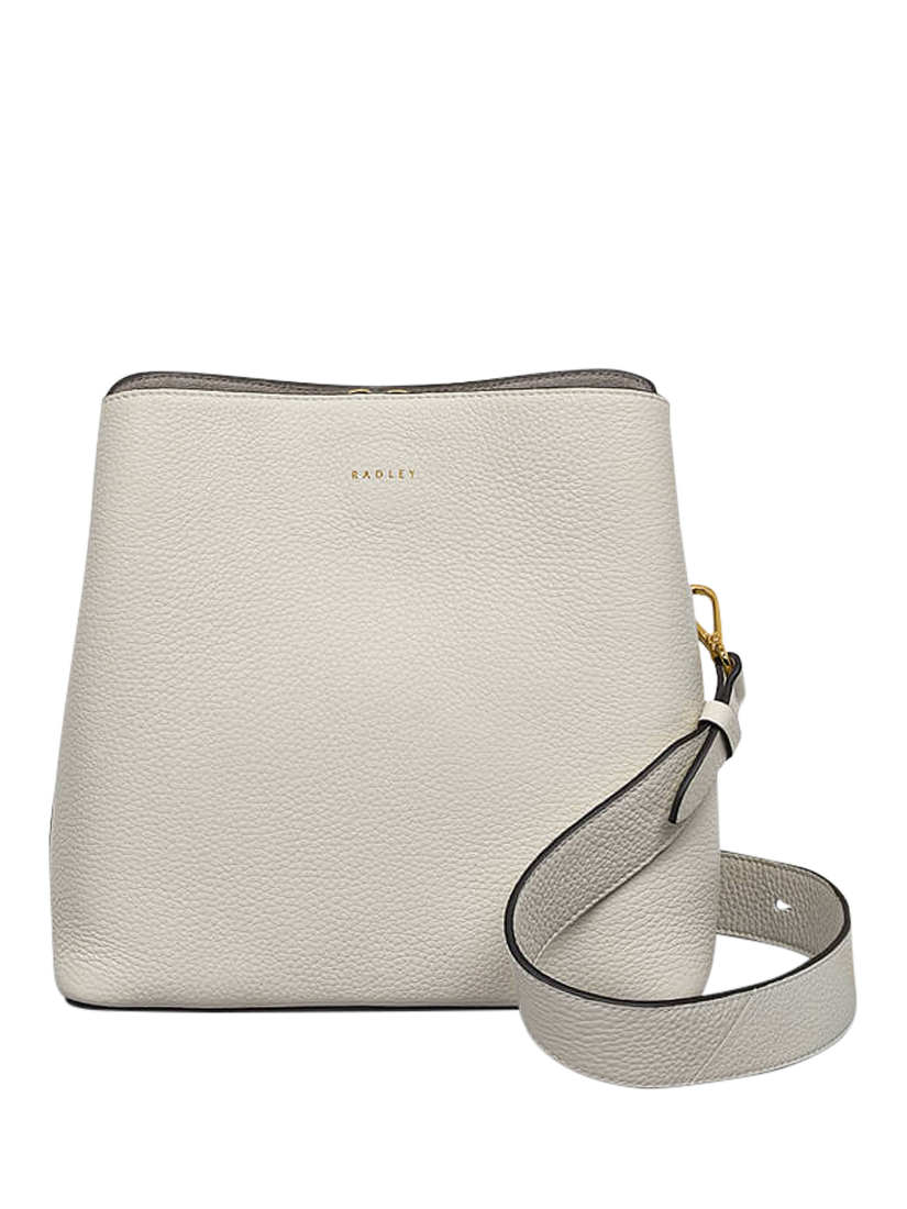 Product image 1 of 4, which shows Radley Dukes Place Leather Medium Compartment Crossbody Bag, Chalk