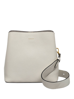 Radley Dukes Place Leather Medium Compartment Crossbody Bag, Chalk