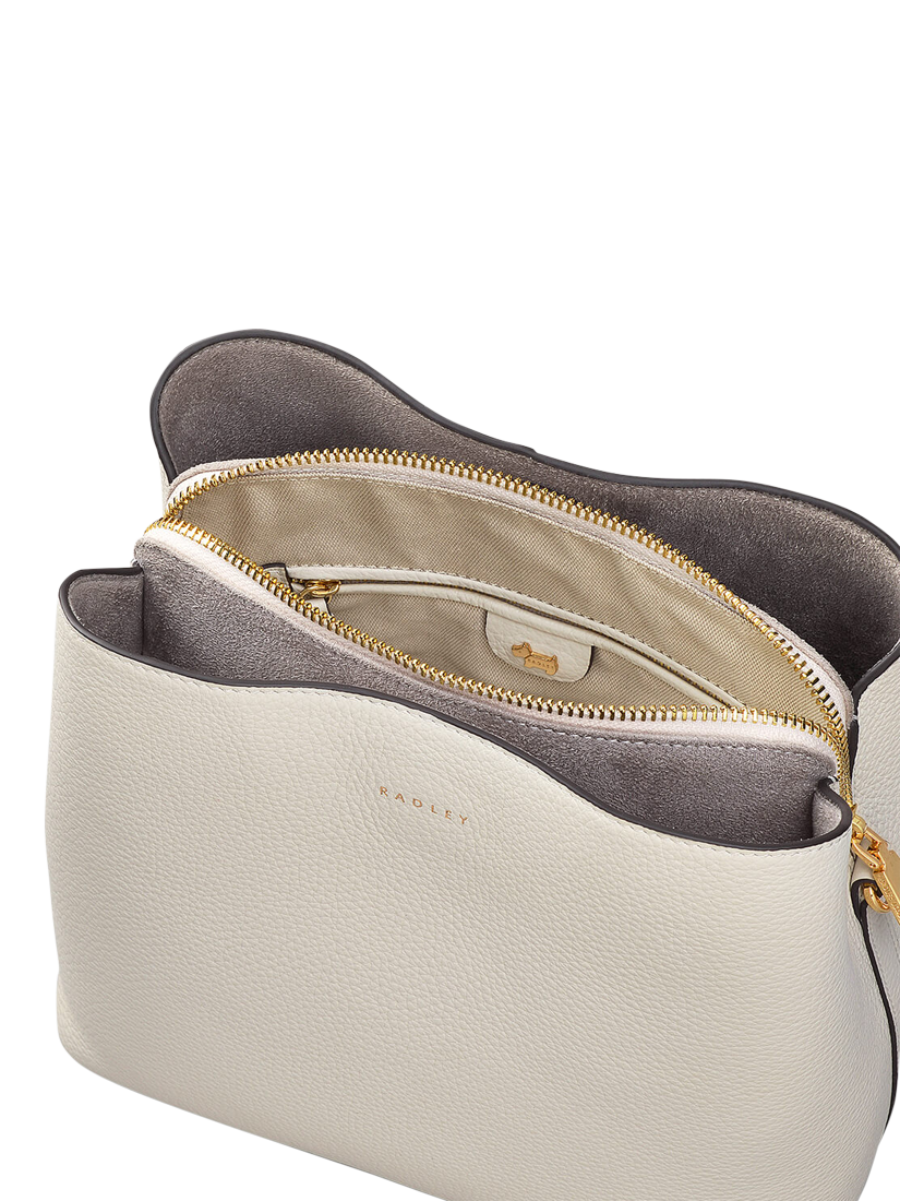 Product image 3 of 4, which shows Radley Dukes Place Leather Medium Compartment Crossbody Bag, Chalk