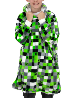 Minecrft Hugzee Oversized Fleece Hooded Blanket, Multi - view 2, Multi