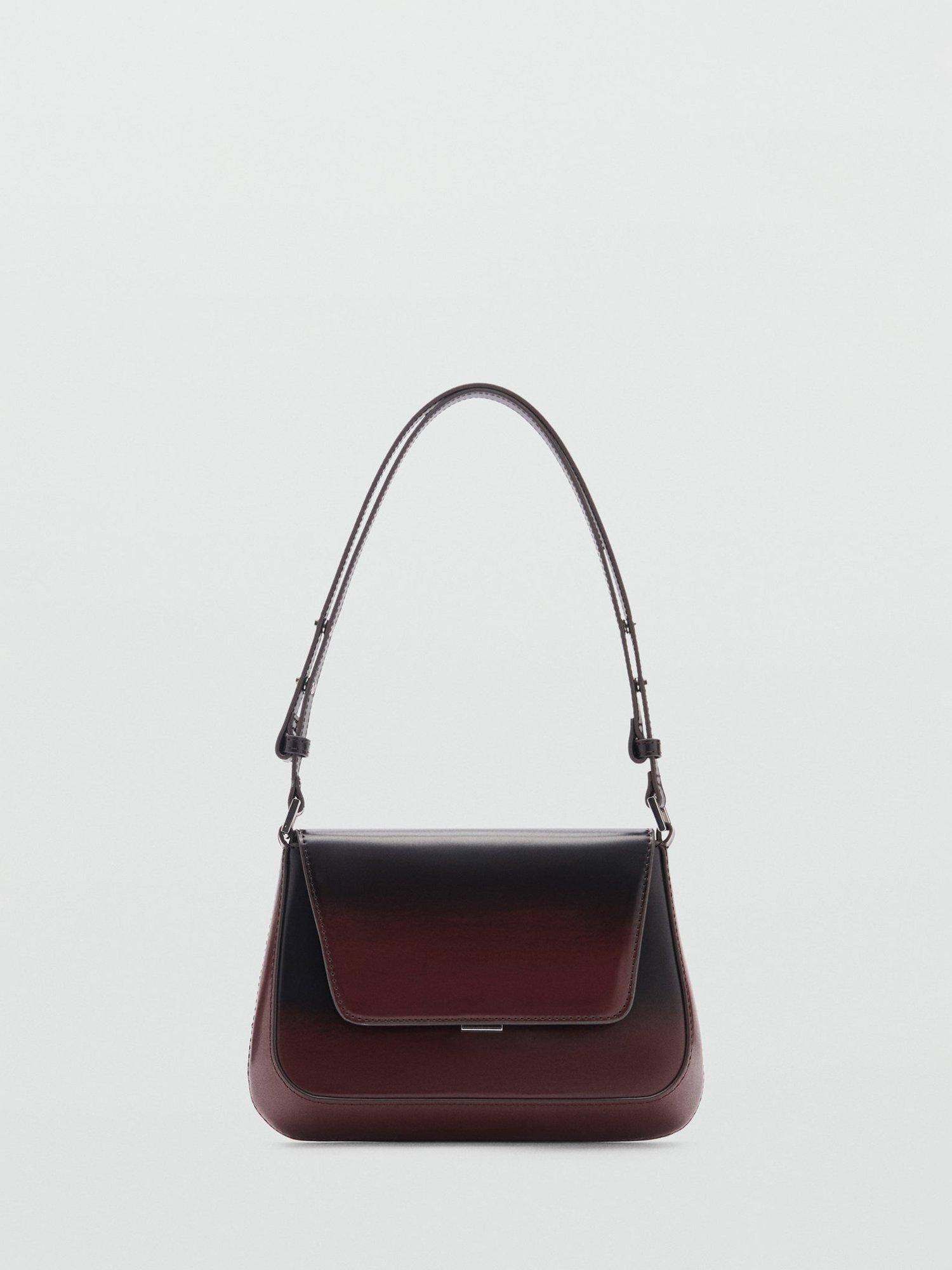 Mango Flapover Shoulder Bag, Dark Red