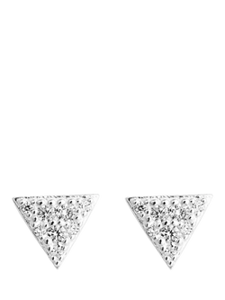 Toolally Art Deco Cubic Zirconia Triangle Stud Earrings, Silver