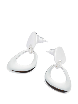 Toolally Cubic Zirconia Pebble Drop Earrings - view 2, Silver