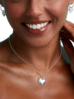 Toolally Art Deco Cubic Zirconia Heart Pendant Necklace - view 2, Silver