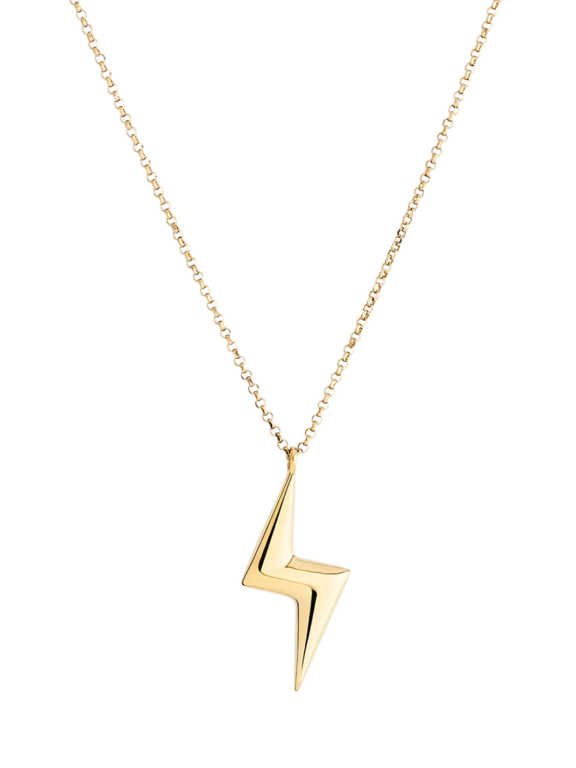 Product image 1 of 4, which shows Toolally Bubble Bolt Pendant Necklace, Gold