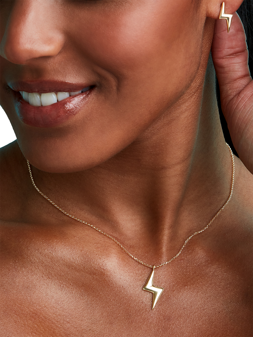 Product image 2 of 4, which shows Toolally Bubble Bolt Pendant Necklace, Gold