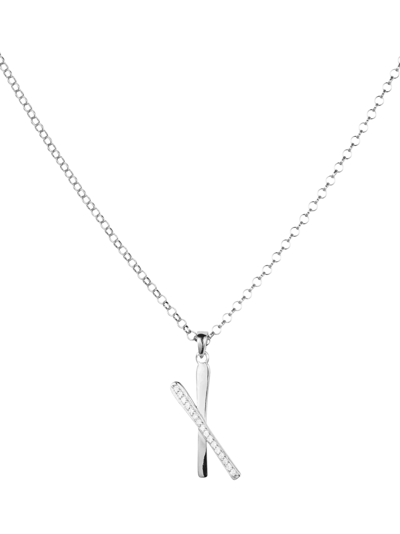 Product image 1 of 1, which shows Toolally Snow Kisses Cubic Zirconia Pendant Necklace, Silver
