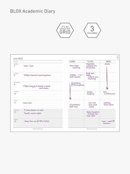 BLOX Stationery A5 Mid Year Academic 2025-26 Diary, Sea Green - view 2, Sea Green
