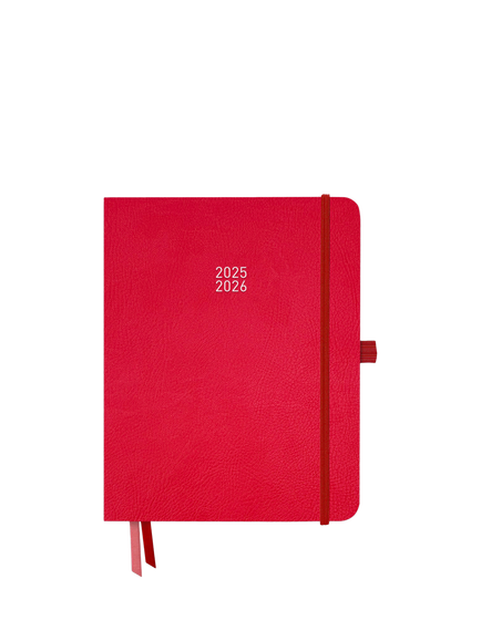 BLOX Stationery Large Mid Year Academic 2025-26 Diary, Coral, Coral