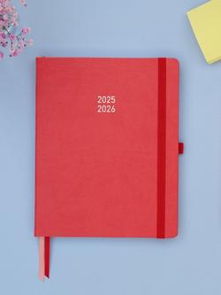 BLOX Stationery Large Mid Year Academic 2025-26 Diary, Coral - view 2, Coral