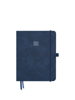 BLOX Stationery Large Mid Year Academic 2025-26 Diary, Denim, Denim