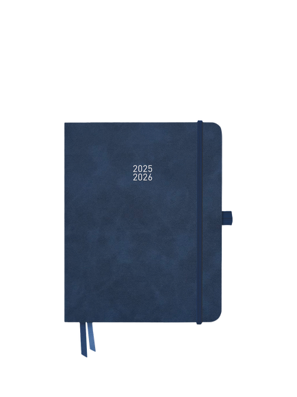BLOX Stationery Large Mid Year Academic 2025-26 Diary, Denim, Denim