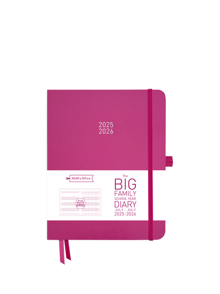 MUM's Office Big Family Mid Year Academic 2025-26 Planner, Pink, Pink
