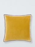 John Lewis Bordered Velvet Cushion, Ochre